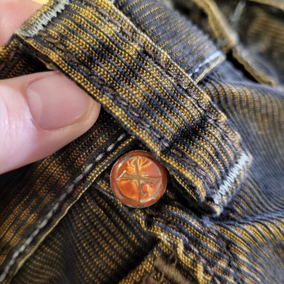 Vintage Y2K X-ray Denim Corderoy Straight Leg/Wide Pocket Button Detail 32 - Picture 8 of 13